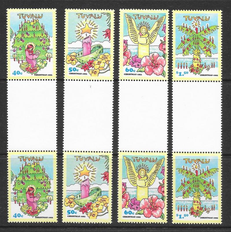 TUVALU Sc#653-656 Complete Gutter Pair Set Mint Never Hinged