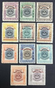 MOMEN: MALAYA STRAITS SETTLEMENTS SG #141-151 1906-07 MINT OG H £375 LOT #62011