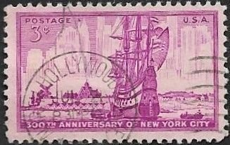 SKV)  1952. USA. 300th Anniversary of New York City. 1 stamp. USED.