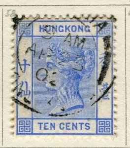 HONG KONG; 1901 early classic QV issue fine used 10c. value