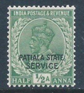 India-Convention States-Patiala #O41 NH 1/2a King George V Issue Ovptd. Pati...