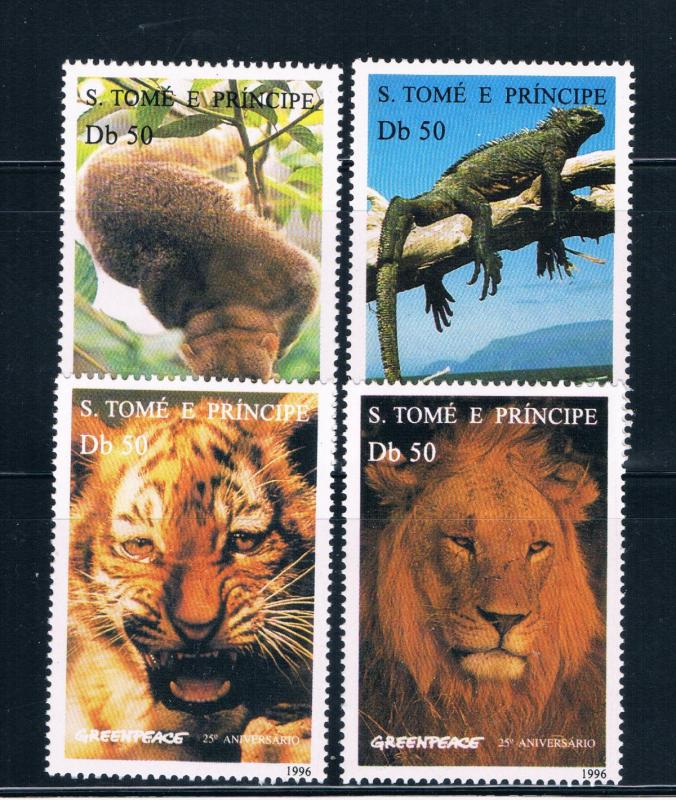 Saint Thomas and Prince Is 1237-40 MNH set Greenpeace Animals (S0673)+