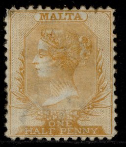 MALTA QV SG15, ½d yellow orange, M MINT. Cat £400. PERF 12½