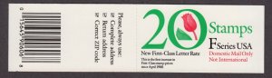 1991 TULIP  F-rate (29c) BK183 (2 Sc 2519a panes) plate number 2222