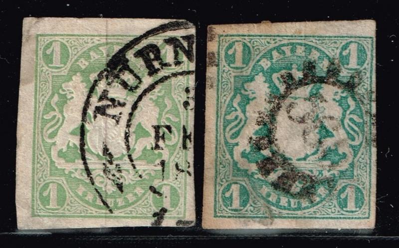 Bavaria SC# 15 and 15a, Used, Shallow Thin on 15a -  Lot 122215