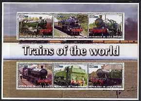 IVORY COAST - 2003 -Trains of the World #2 - Perf 6v Sheet - MNH - Private Issue