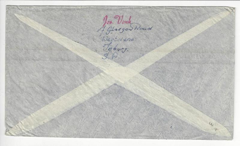 1952 South Africa To USA Cover With 7 Stamps (AB46)