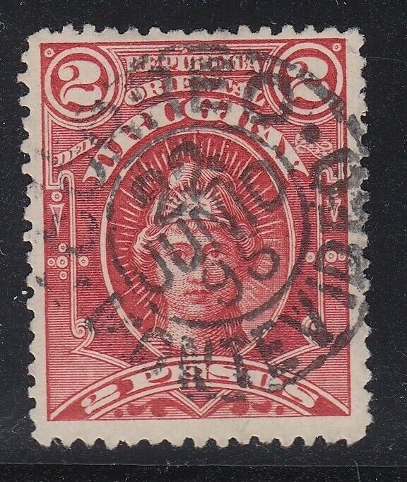 Uruguay 1894 2p Carmine Used with SON Cancel. Scott 106