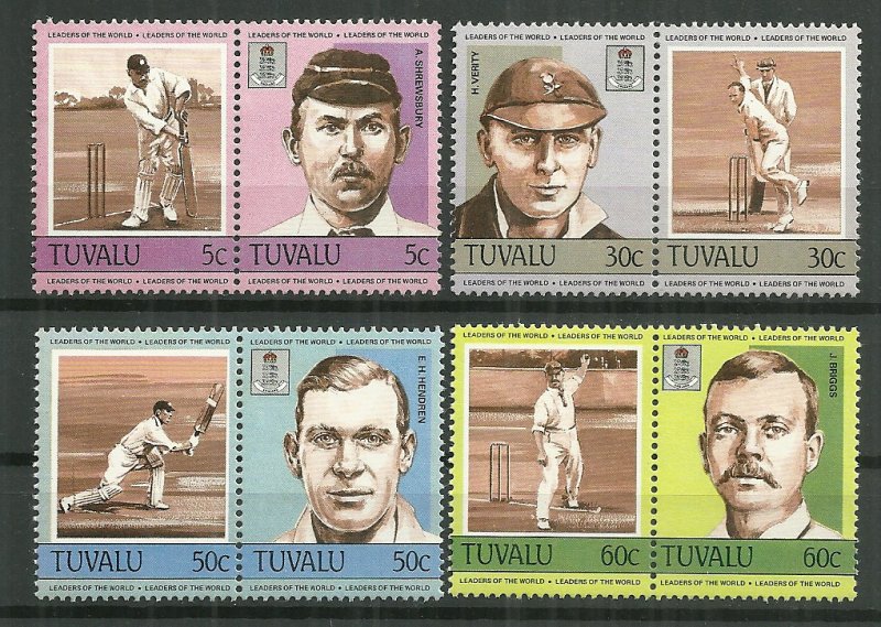 1984 Tuvalu Cricket World Leaders C/S MNH