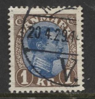 Denmark - Scott 128 - King Christian X Issue -1922 - Used - Single 1k Stamp