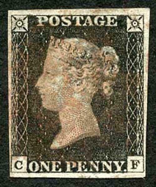 Penny Black (CF) Plate 2 Four Margins