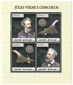 WD05-02-19-Guinea-Bissau - Concorde & Jules Verne Silver Foil Sheet GB5p08as