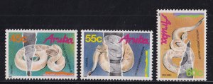 Aruba  #50-52  MNH  1989  snake species