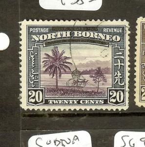 NORTH BORNEO (P0601B) cypher 20c bar variety  sg344b  vfu