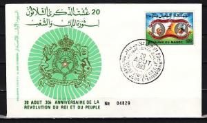Morocco, Scott cat. 551. King & Revolution issue. First day cover.