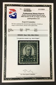 MOMEN: US STAMPS #676 MINT OG NH PSE GRADED CERT GEM-100J LOT #88857*