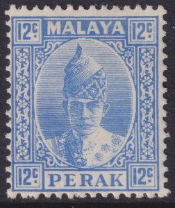 Sc# 91 Malaya Perak 12¢ Sultan Iskandar 1938 - 1941 MLMH CV: $13.00