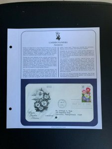garden flower 1996 stamps FDC with introduction pages