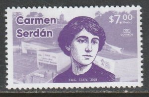 MEXICO NEW ISSUE 2025, CARMEN SERDAN. MINT, NH. VF.