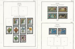 Aitutaki Stamp Collection on 30 Scott International Pages, 1903-1990, JFZ