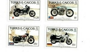 Turks and Caicos - 1985 - Motorcycles - Set of Four - MNH (Scott#690-3)