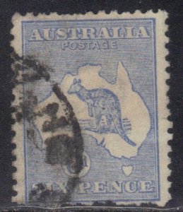 AUSTRALIA SCOTT #8 USED 6p 1913 KANGAROO