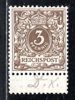 Germany Reich Scott # 46, mint nh, variation color + blank field