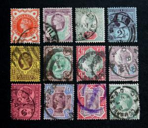 Great Britain #111-122 Used Complete 1887-92 Queen Victoria Small Fault