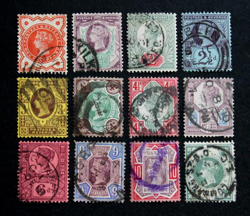 Great Britain #111-122 Used Complete 1887-92 Queen Victoria Small Fault