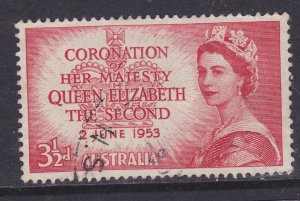 Australia - 1953 Coronation QE II m- 3 1/2d used