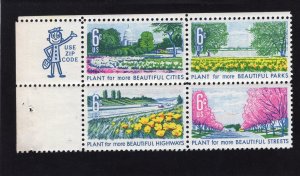 1365-1368 Beautiful America, MNH UL-ZIP blk/4