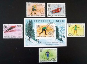 NIGER  Sc# 347-349 C266-C268  OLYMPIC GAMES 1976 Cpl set of 5 + SS 1976 used cto