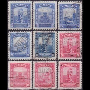 COLOMBIA 1952 - Scott# C217-25 Relics Set of 9 Used