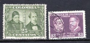 Colombia  #555-556  Used  VF   CV $4.15  .....  1430173