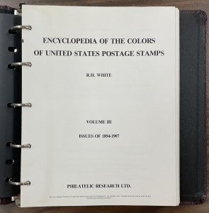 Encyclopedia of the Colors of United States Postage Stamps by R. H. White 4 vols