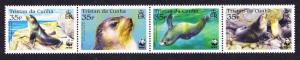 Tristan da Cunha WWF Subantarctic Fur Seal Strip of 4v SG#800/03 SC#747-50