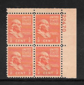 #803 MNH Plate Block