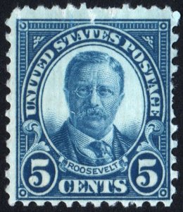 SC#637 5¢ T. Roosevelt (1927) MNH