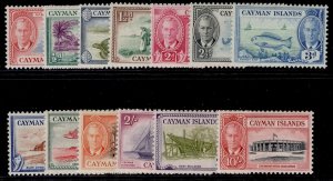 CAYMAN ISLANDS GVI SG135-147, 1950 complete set, LH MINT. Cat £90.