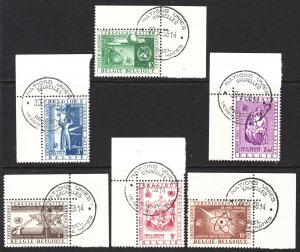 Belgium Scott C15-20 complete set F to VF used.  U.N. SON favor cancels. FREE...