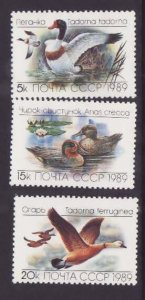 Russia-Sc#5783-5- id9-unused NH set-Birds-Ducks-1989-