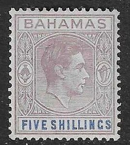 BAHAMAS  1938 Chalky 5/- lilac and blue on - 70365
