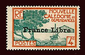NEW CALEDONIA Scott #220 1941 France Libre overprint unused LH