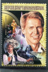 Malagasy 1999 AMERICAN Cinema HARRISON FORD 1 value Perforated Mint (NH)