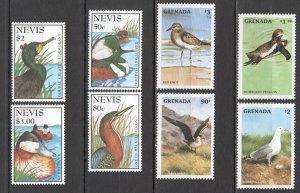 B0304 Grenada Nevis Fauna Water Birds Ducks 2Set Mnh