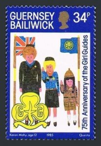 Guernsey 318, MNH. Michel 324. Girl Guides, 75th Ann. 1985. Child's Drawing.