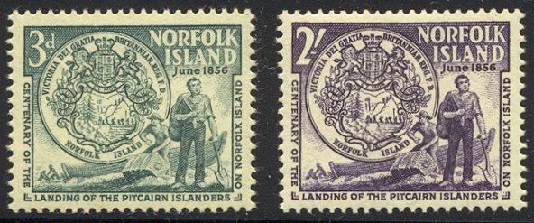 HALF-CAT BRITISH SALE: NORFOLK IS. #19-20 Mint NH