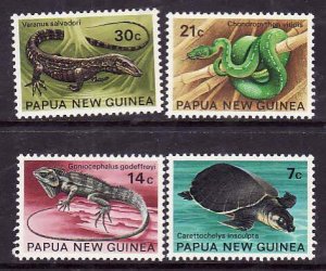 Papua New Guinea-Sc#344-7- id6-unused NH set-Turtles-Snakes-1972-