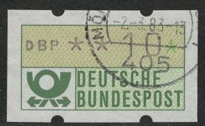 Germany Bund ATM-stamp issued 1981, denom. 10 Pf, used, type 1