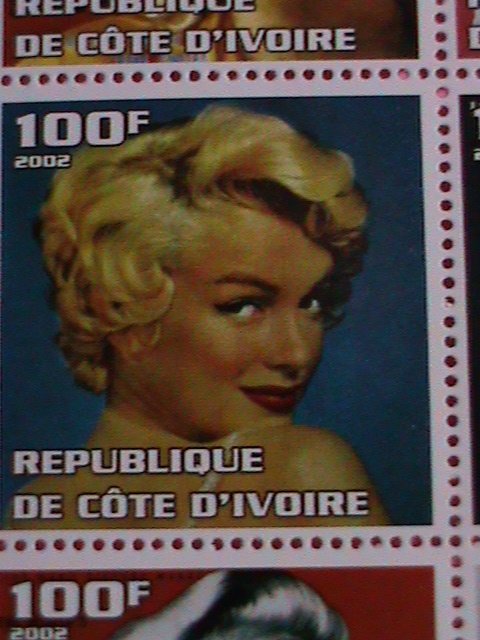 IVORY COAST STAMP-2002-SEXY MARILYN MONROE: -MNH STAMP SHEET -RARE